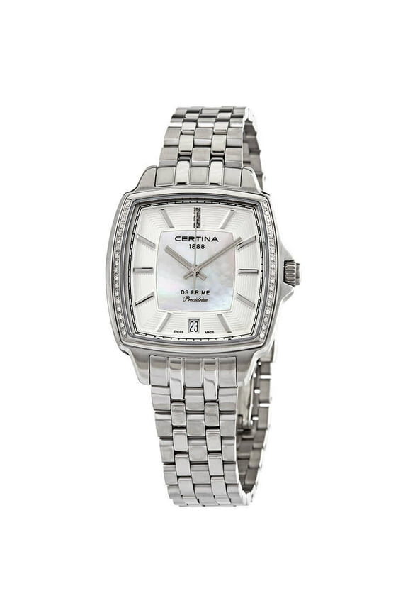 Women's DS Prime C028-310-61-116-00 Silver Strap with White Mother-of-Pearl and Silver Dial Stainless Steel Watch