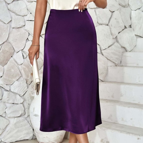 Women's Daily Loose Zipper Skirts Women's Fashion Solid High Waist Zipper Casual Skirt Large Size Vacation Casual Skirts for Women
