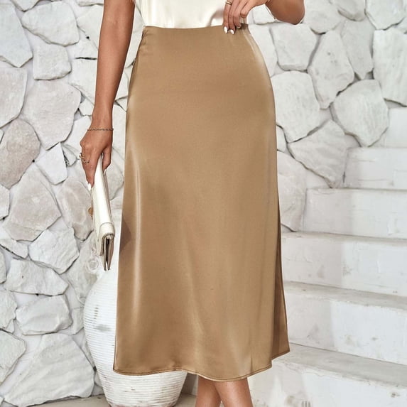 Women's Daily Loose Zipper Skirts Women's Fashion Solid High Waist Zipper Casual Skirt Large Size Vacation Casual Skirts for Women