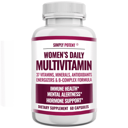 Simply Potent Women's Daily Multivitamin with Vitamin C D Zinc B Complex Biotin Cranberry 60 Capsules
