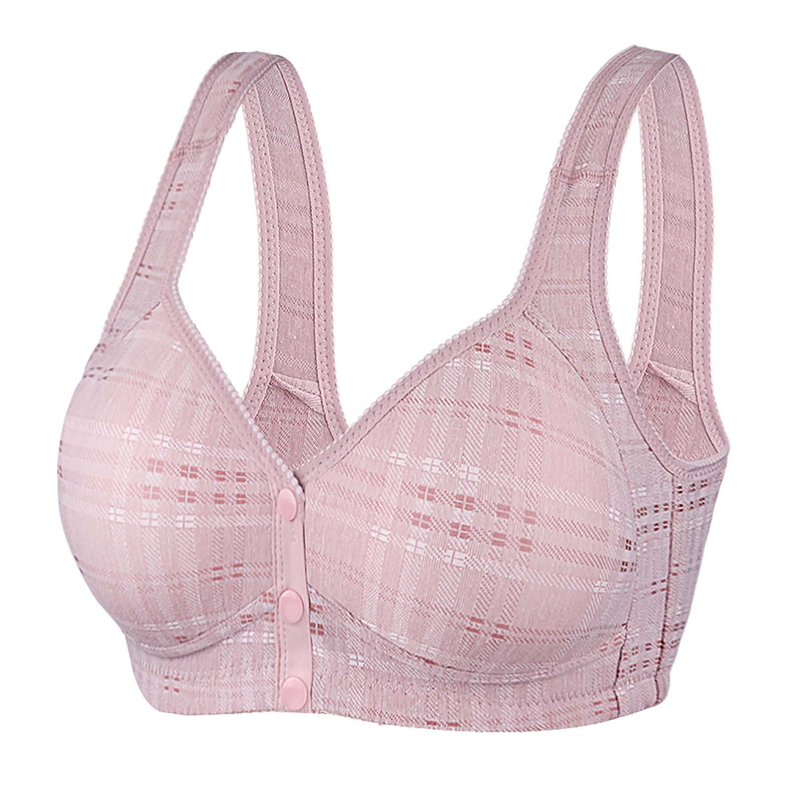 Front Closure Bras for Older Women,Daisy Bra for Seniors Front  Closure,Comfortable Convenient Front Snap Bra Wirefree Unlined Full  Coverage Cotton Sports Bras Old Women Elderly Running Bras Apricot at   Women's Clothing