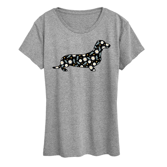Instant Message - Daisy Fill Dachshund - Women's Short Sleeve Graphic T-Shirt