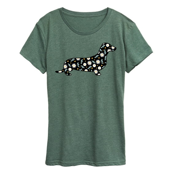 Instant Message - Daisy Fill Dachshund - Women's Short Sleeve Graphic T-Shirt