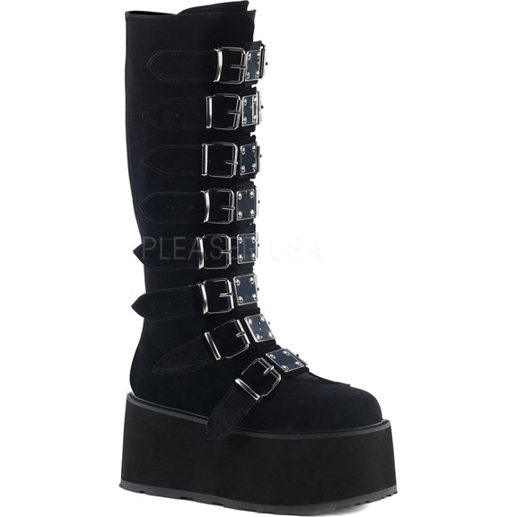 Women's Damned 318 Knee-High Platform Buckle Boot