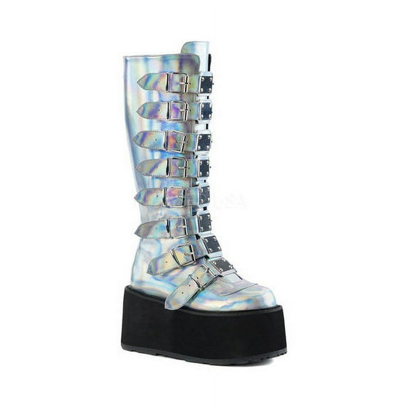 Women's Damned 318 Knee-High Platform Buckle Boot