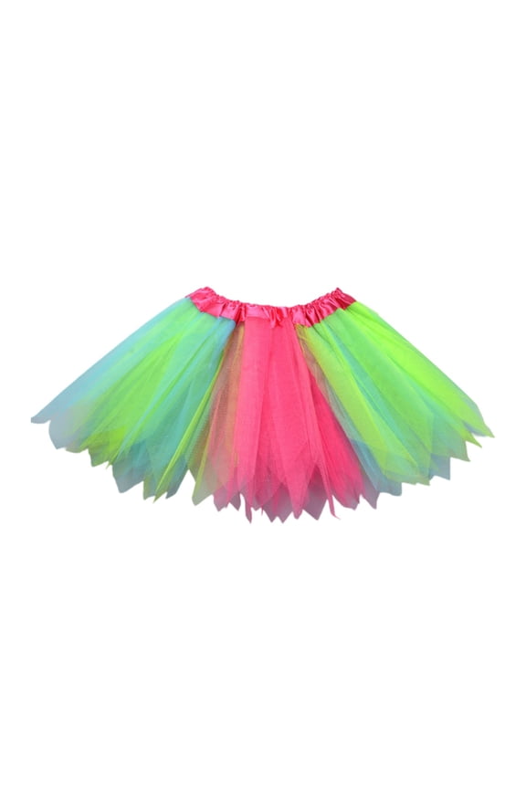 Women's Dance Skirt Tutu Flowy Rainbow Layered Ballet Performance Skirt for Women and Girls