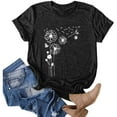 thumbnail image 1 of Women's Dandelion Print T Shirts Cute Graphic Tees Short Sleeve Summer Tee Tops, 1 of 5