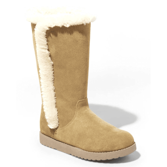 Women's Daniela Natural Real Suede Faux Fur Tall Winter Boots Size 9