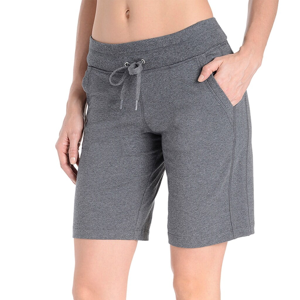 Women's Danskin High-Waisted Bermuda Shorts Charcoal Gray