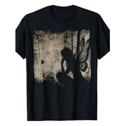 Women's Dark Aesthetic Gothic Fairy Silhouette T-Shirt
