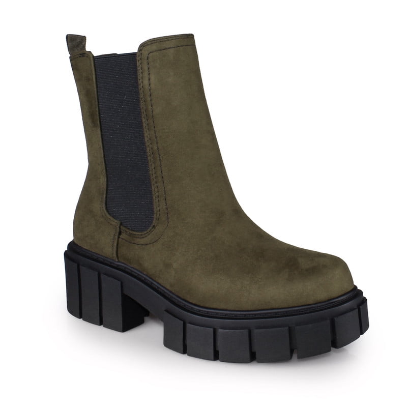 Women’s Dark Olive Green Chelsea Booties