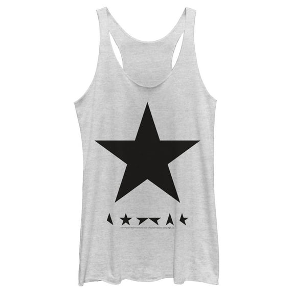 Women's David Bowie Blackstar Racerback Tank Top White Heather Large