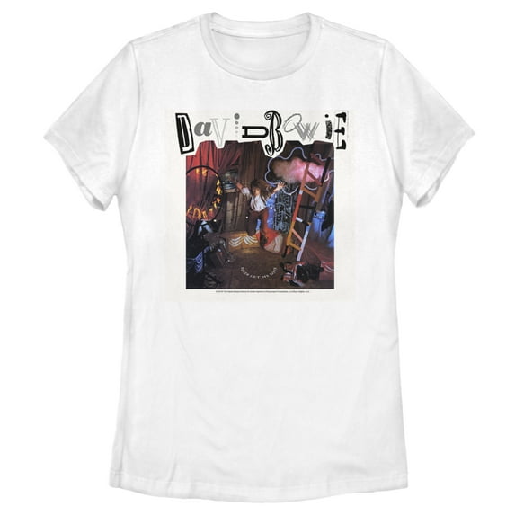 Women's David Bowie Never Let Me Down Graphic Tee White Large
