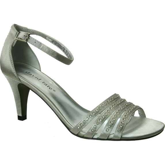 Women's David Tate Terra Silver Satin 8 N
