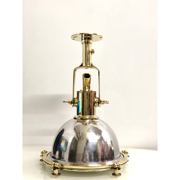 Women's Day Sale Marine Aluminum & Brass Metal Nautical Antique Ceiling Pendant Light Fixture