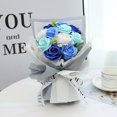 thumbnail image 1 of Women's Day gift friend birthday gift for girlfriend creative Carnation simulation soap rose bouquet - blue, 1 of 6