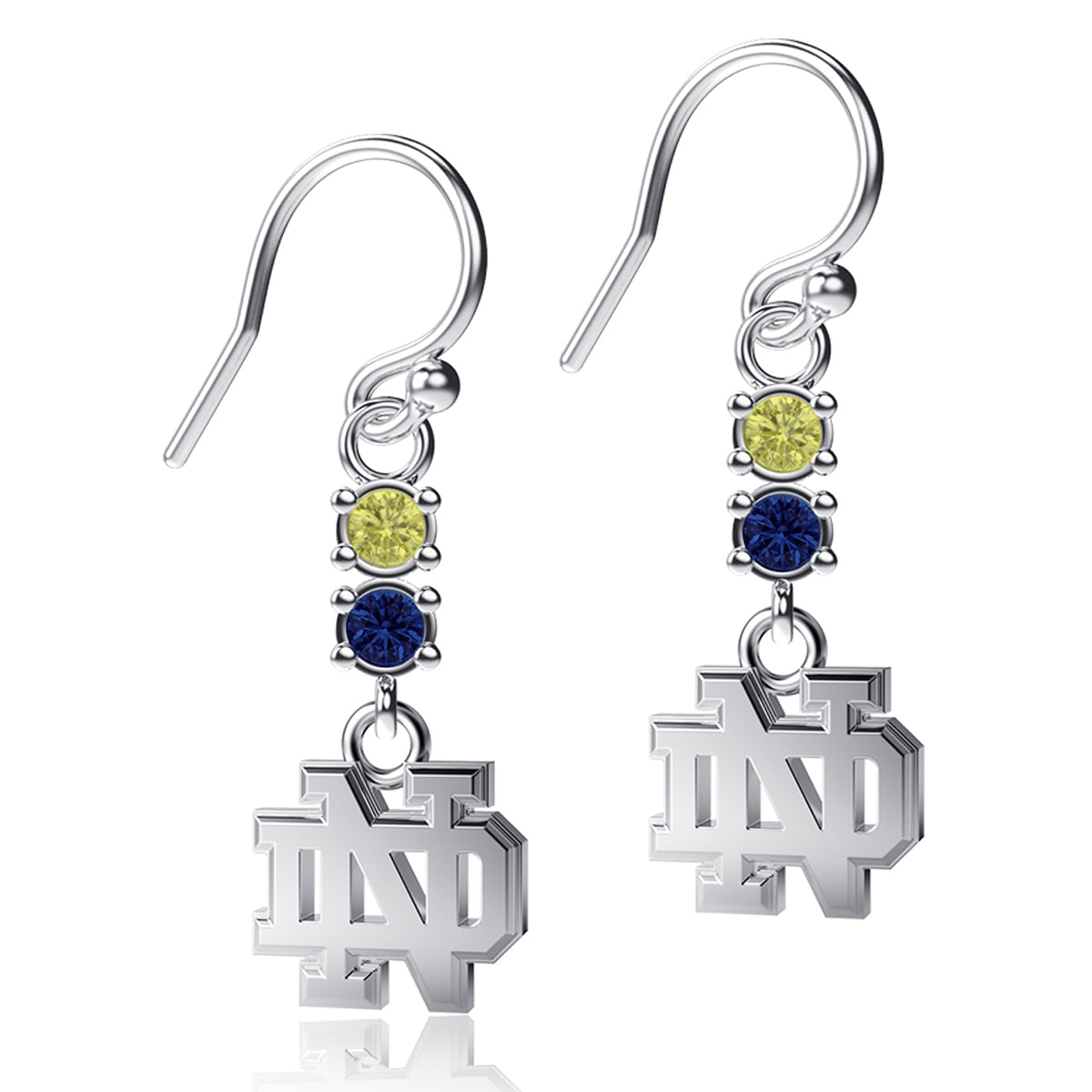 Women's Dayna Designs Notre Dame Fighting Irish Dangle Crystal Earrings - image 1 of 2