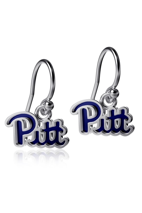 Women's Dayna Designs Pitt Panthers Silver Enamel Dangle Earrings