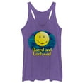 thumbnail image 1 of Women's Dazed and Confused Cloudy Big Smiley Logo  Racerback Tank Top Purple Heather 2X Large, 1 of 3