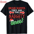 thumbnail image 1 of Women's Dear Santa Naughty Graphic Cotton T Shirt Casual Breathable Short Sleeve Round Neck Top Black S-5XL, 1 of 5