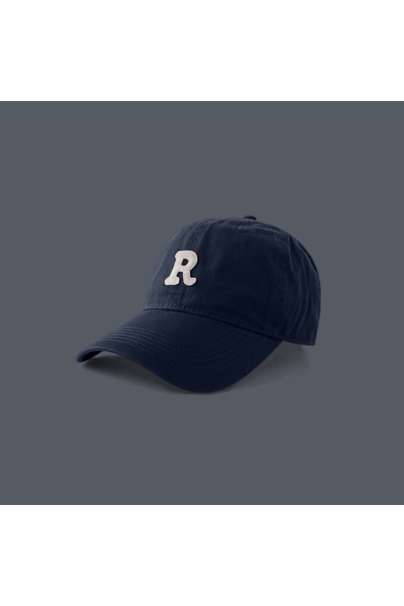 Women's Deep Crown Baseball Cap with Letter R Embroidery, Large Head Size Fit for Bigger Heads, Sun Protection Casual Hat for Daily Outdoor Wear, Breathable and Comfy Navy