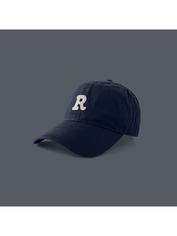 Women's Deep Crown Baseball Cap with Letter R Embroidery, Large Head Size Fit for Bigger Heads, Sun Protection Casual Hat for Daily Outdoor Wear, Breathable and Comfy Navy