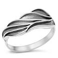 thumbnail image 1 of Women's Deep Grove Leaf Ring .925 Sterling Silver Band Jewelry Female Male Unisex Size 5, 1 of 4