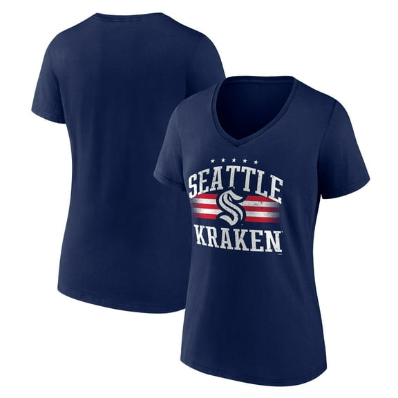 Women's Deep Sea Blue-Seattle Kraken Americana Team V-Neck T-Shirt