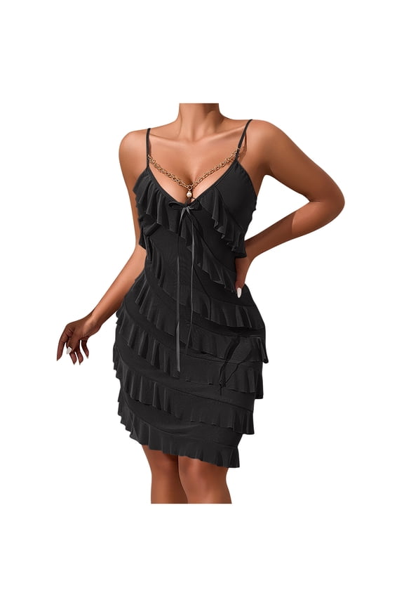 Women’s Deep V-Neck Sheer Mesh Cami Dress – Sparkly Bodycon Mini (2025 Trendy Nightwear Essential)