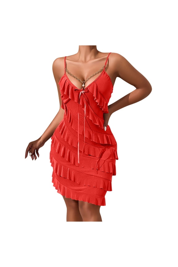 Women’s Deep V-Neck Sheer Mesh Cami Dress – Sparkly Bodycon Mini (2025 Trendy Nightwear Essential)