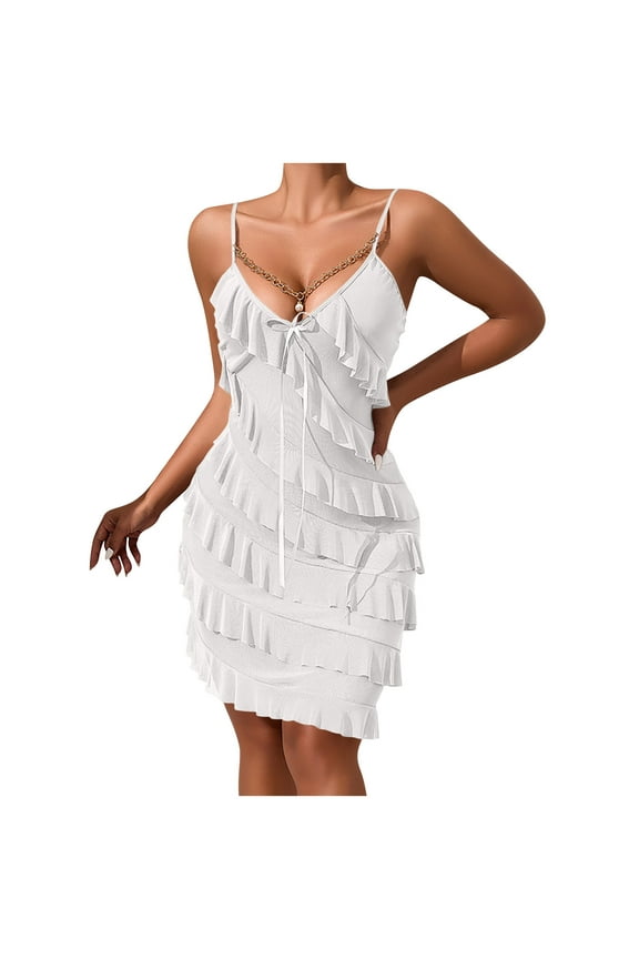 Women’s Deep V-Neck Sheer Mesh Cami Dress – Sparkly Bodycon Mini (2025 Trendy Nightwear Essential)