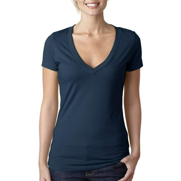 Women's Deep V-Neck Short Sleeve T-Shirt