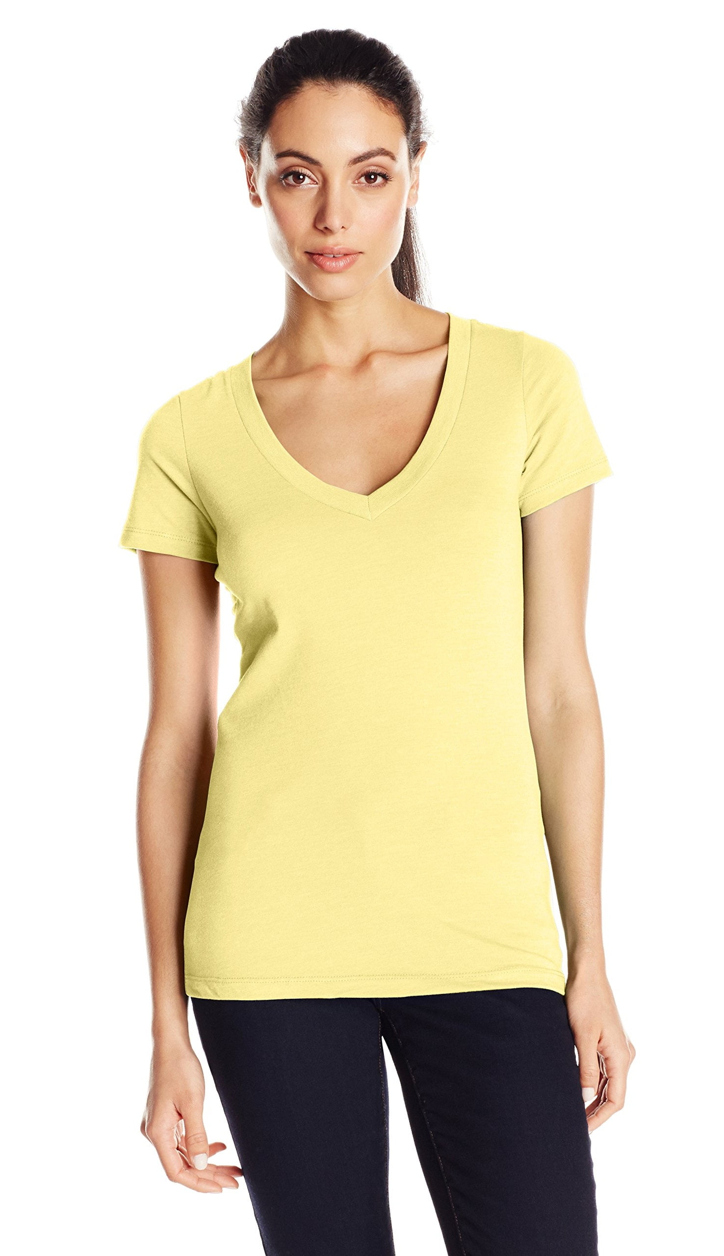 Women's Deep V-Neck Short Sleeve T-Shirt