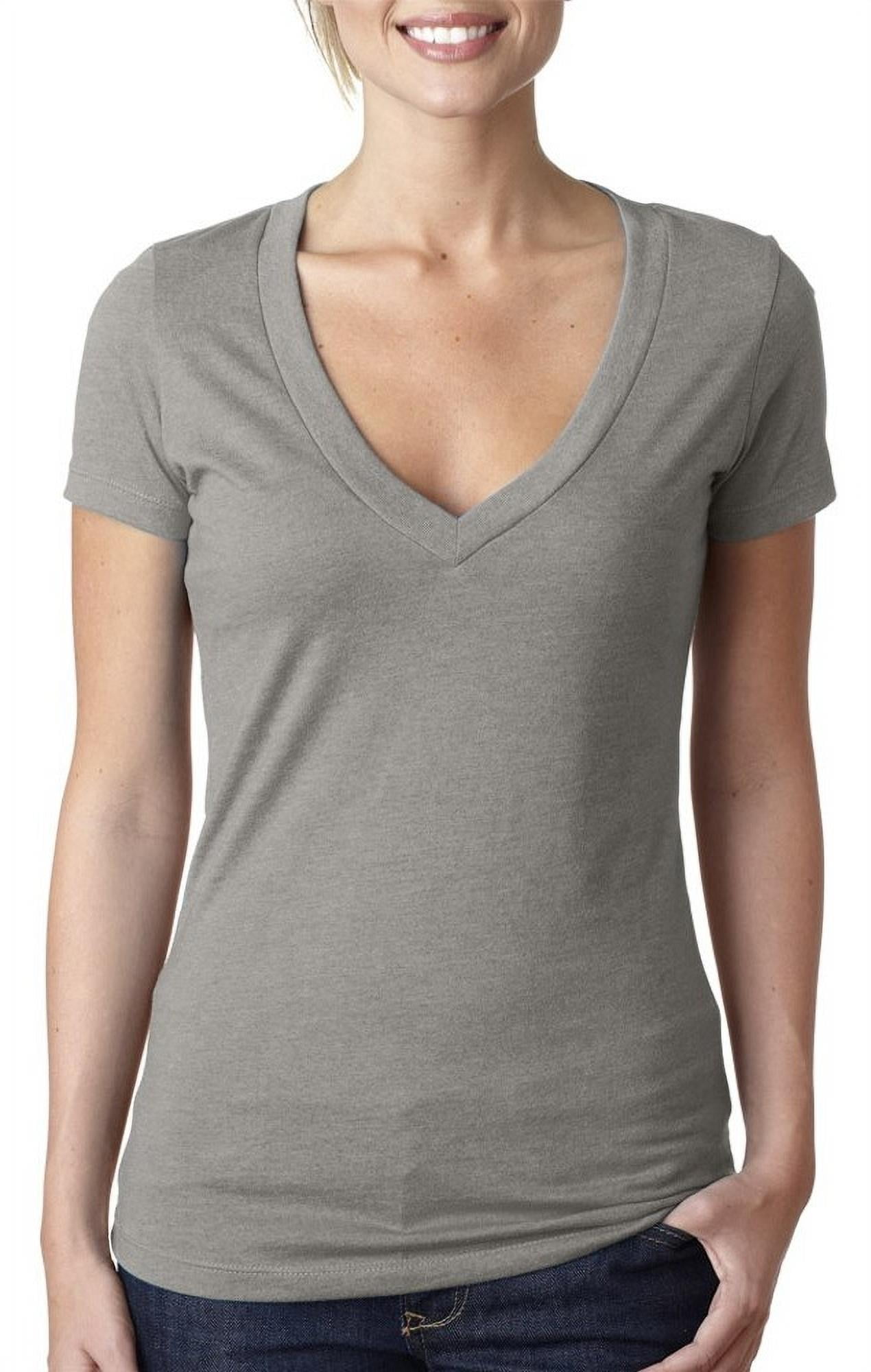 Women's Deep V-Neck Short Sleeve T-Shirt