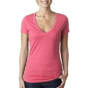 CLEMENTINE APPAREL Women's Deep V-Neck Short Sleeve T-Shirt