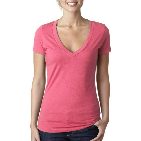 Women's Deep V-Neck Short Sleeve T-Shirt