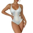 thumbnail image 1 of Women's Deep V Neck Swimsuits Sliver Swimwear Mesh Bathing Suit, 1 of 8