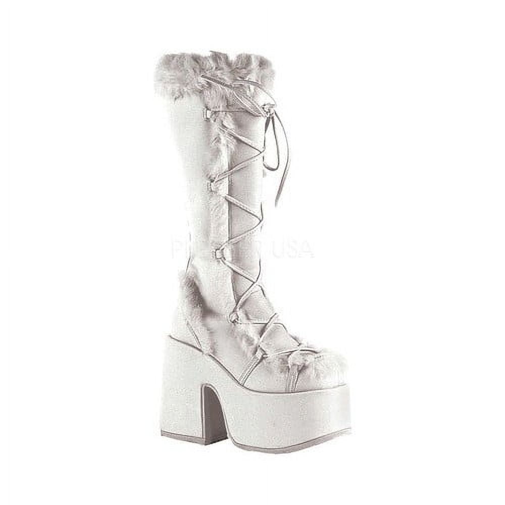 Demonia Women's Goth Emo Platform Boots, Camel 311 with Faux