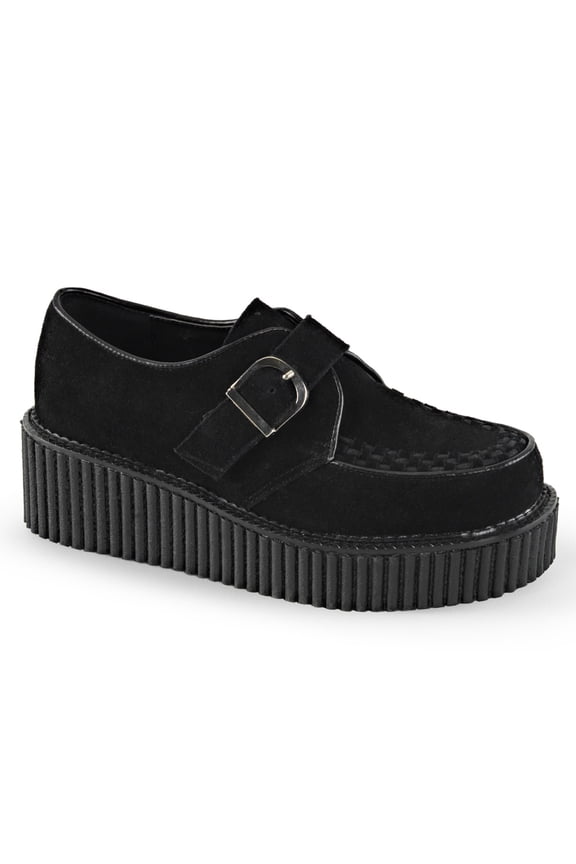 2" PF Monk Creeper w/D Shaped Buckle - Blk Vegan Suede, 8