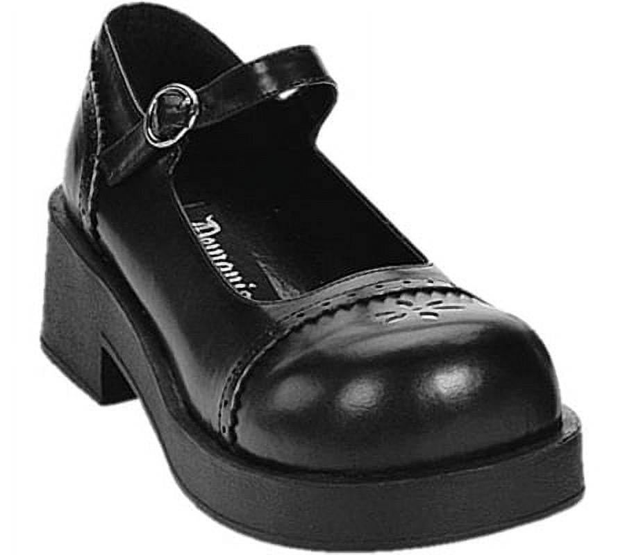 Demonia Women's Crux 07 Mary Jane Shoes, Adjustable Strap, Round