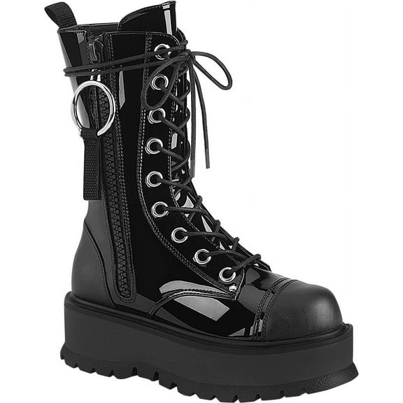 Women's Demonia Slacker 220 Platform Lace Up Mid Calf Boot