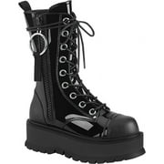 Womens Demonia Slacker 220 Platform Lace Up Mid Calf Boot
