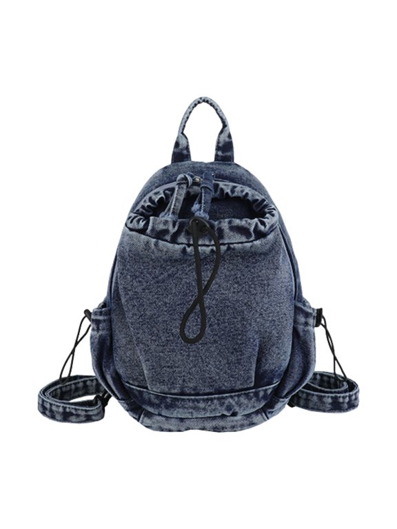 Womens Denim Backpack Purse - Medium Convertible Shoulder Bag with Adjustable Straps and Multiple Pockets