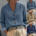 thumbnail image 1 of Women's Denim Button Down Collar Shirt Tops Blouses Tunics for Casual Daily Wear Work Office Vacation Outfits Fashion Essential Gift for Ladies | Sopatenor,Khaki XL, 1 of 9