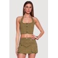 thumbnail image 1 of Women's Denim Button Front Cropped Halter Blazer Vest, 1 of 4