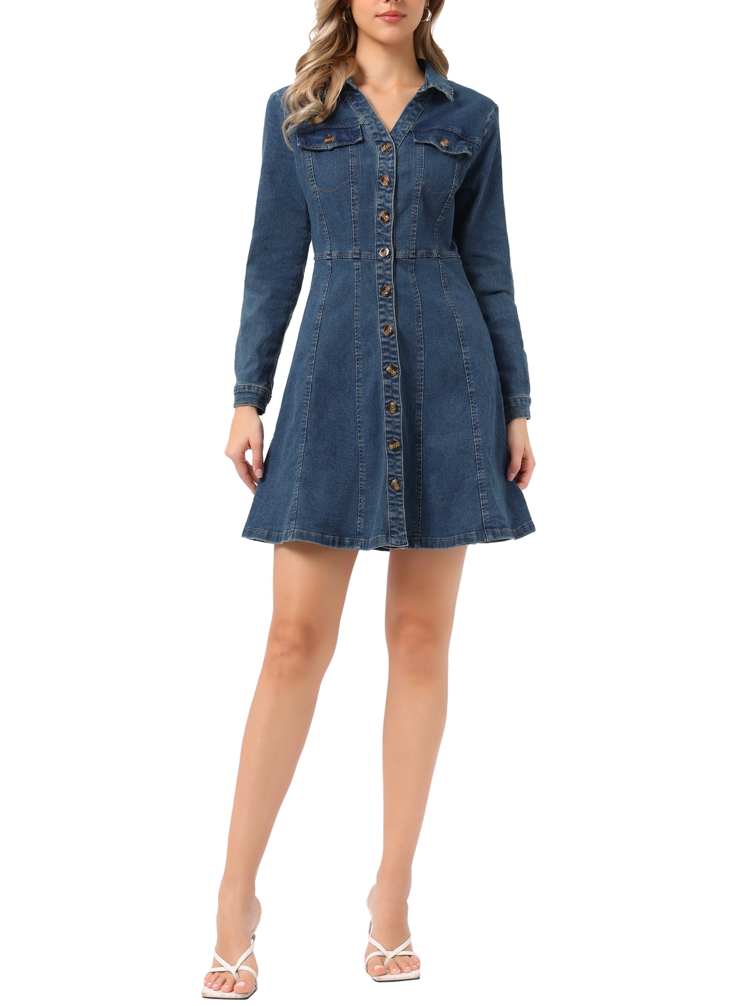 high neck denim dress Women's Already Iconic Halter Mini in Dark Blue 100% cottonWovenMachine wash cold Milumia Women's Crew Neck Sleeveless