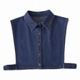thumbnail image 1 of Women's Denim False Collar, Detachable Layering Dickey for Sweaters and Blouses, Button Down Decorative Collar to Refresh Tops and Dresses-Dark Blue, 1 of 8