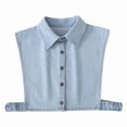 thumbnail image 1 of Women's Denim False Collar, Detachable Layering Dickey for Sweaters and Blouses, Button Down Decorative Collar to Refresh Tops and Dresses-Light Blue, 1 of 8