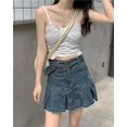 thumbnail image 1 of Women's Denim High-Waisted A-Line Skort with Anti-Slip Design - Summer Lightweight Stretch Short Skirt, 1 of 10