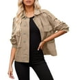 thumbnail image 1 of Women's Denim Jacket Washed Cropped Boyfriend Style Button Down Jean Coat for Casual Outfits, 1 of 2